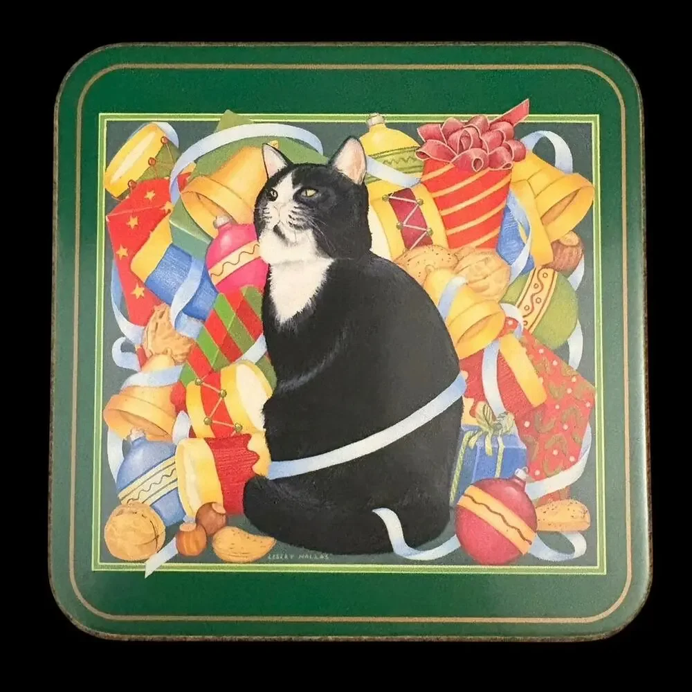 Pimpernel Set of 6 Coasters Cats Kitties Christmas In Box Snowman Made England